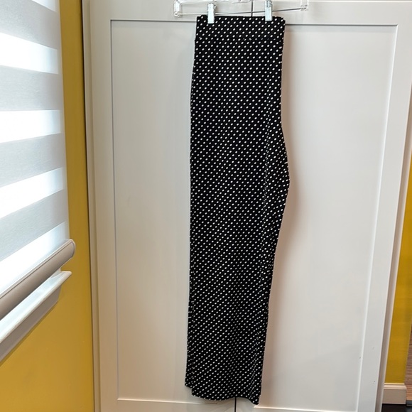 Susan Graver Black and White Polka Dot Wide Leg Pants - Picture 5 of 5